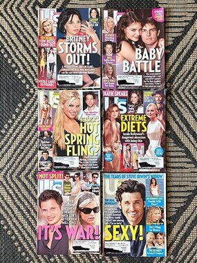 Vtg Y2K Lot of 6 US Weekly Magazines 2006 Celebrity Gossip Fashion Party Life